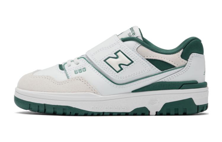 New Balance NB 550 Устойчивые к истиранию Детские скейтбордические кроссовки Белый Зеленый Детские PHB550TA 35
