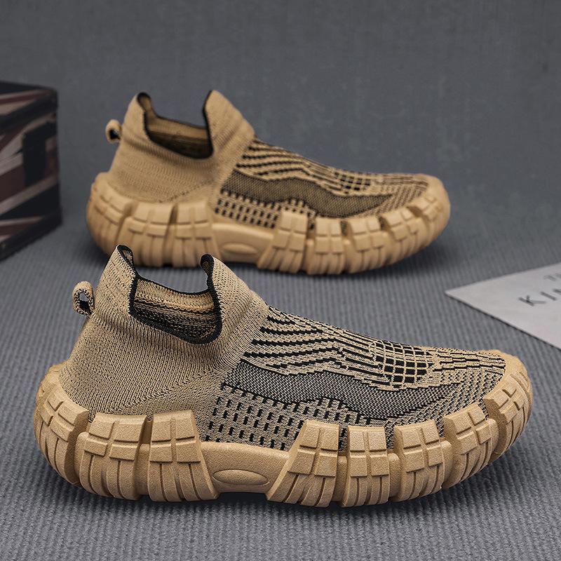 2025 summer new trendy breathable one-foot pedal Internet celebrity platform sneakers men's ins retro trendy shoes
