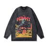 Men'S Heavy Washing Water Old Long-Sleeved T-Shirt Men'S And Women'S Loose Street Tide Brand Round Neck Base