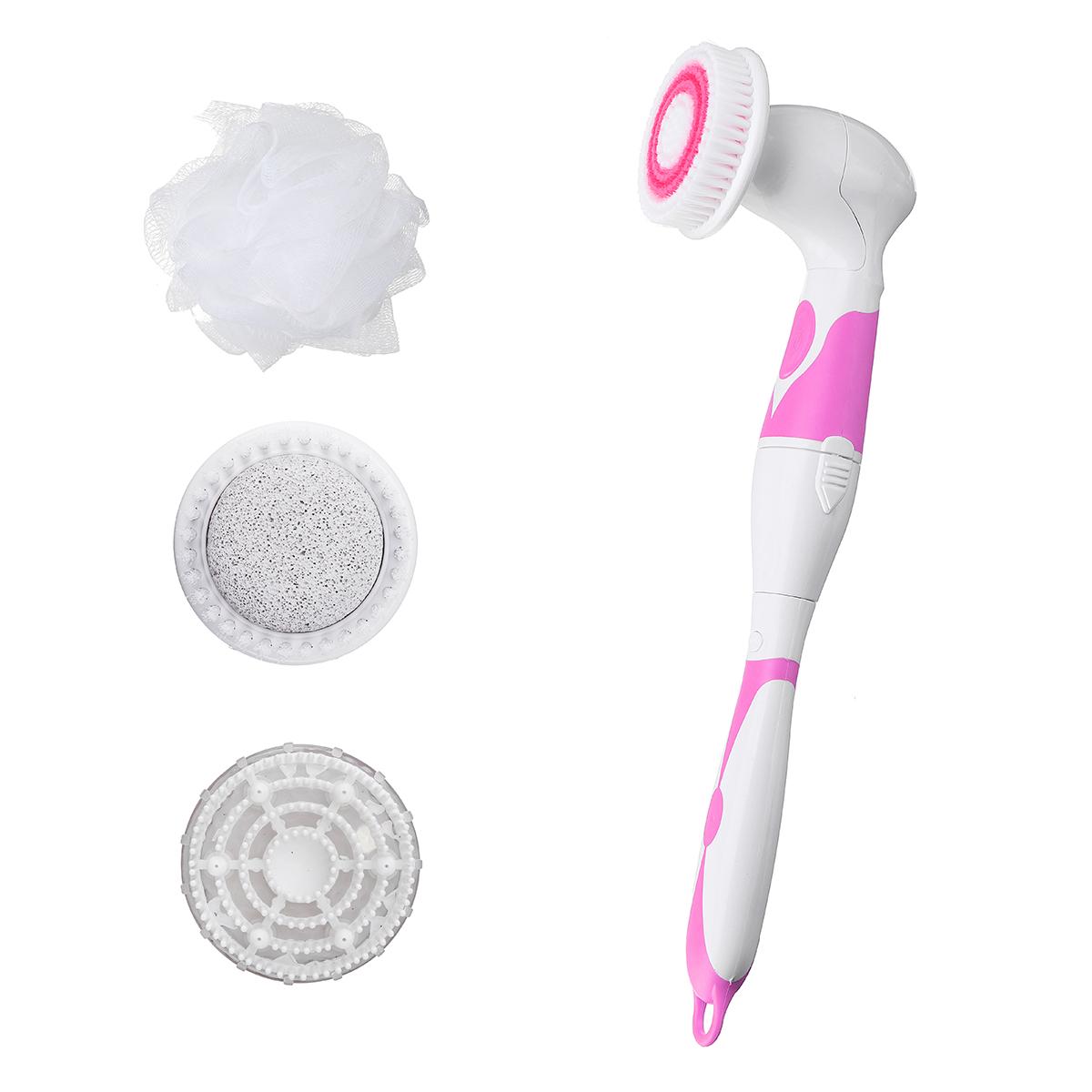 

MOONN 4 В 1 Сменная электрическая щетка для спа с длинной ручкой, электрическая щетка для ванны, 39 см розовый