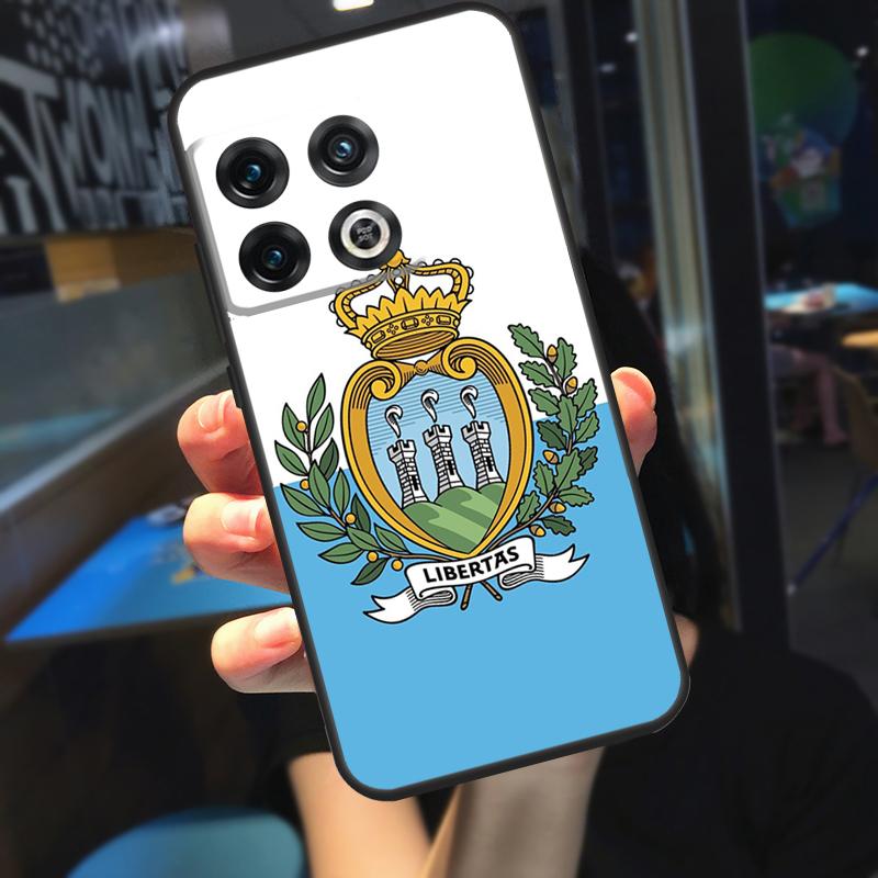 San Marino Flag Funda For OnePlus 12R 13 R 12 11 9 10 Pro 8T 9RT 10T OnePlus Nord 4 CE 2 3 Lite N20 N30 Case