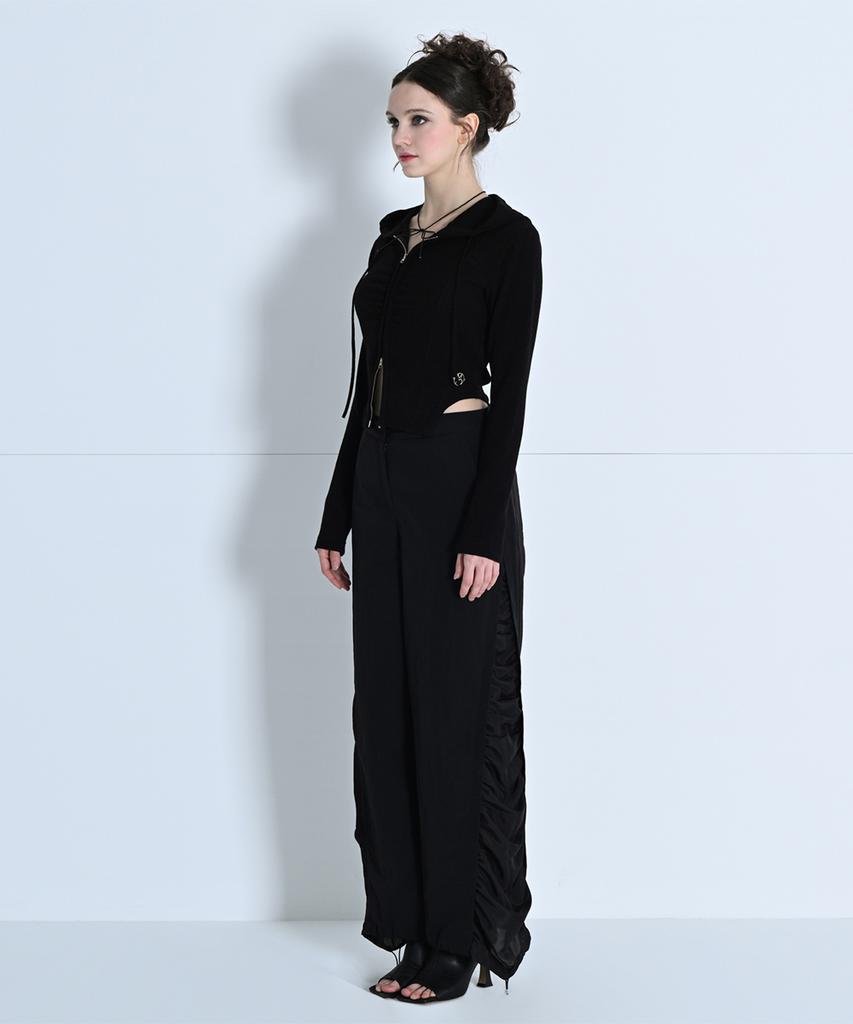 MAKE A TOAST Cynical Side Shirring Pants Black Mbdspa002Bk