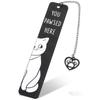 Black & White Funny Cat Dog Stainless Steel Bookmarks - Cute Color Blocking Design