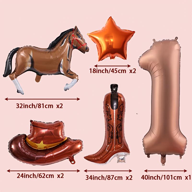 9pcs Western Party Balloons Horse Boots Balloons Wild West Cowboy Rodeo Themed Birthday Party Bachelor Party Farm Decorations