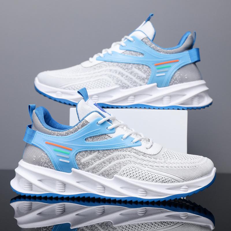 Buty męskie buty z dzianiny muchowej wiosna i lato nowe modne sportowe buty codzienne miękka podeszwa oddychająca siateczka do biegania modne buty