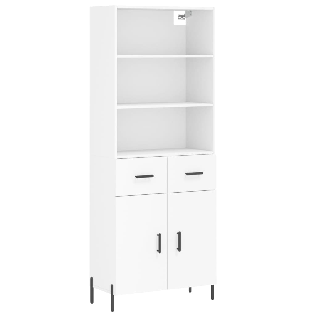 Vidaxl Vitrin, Beyaz, 69,5X34X180 Cm, Ahşap Bazlı Malzeme