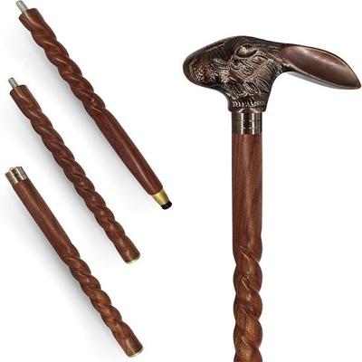 Decorative Walking Cane  Brass Handle Walking Stick Folding Design, 36 Inch Size, and Natural Wood Craftsmanship for Sone World Style and Comfort