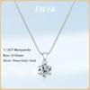 EWYA 1 2 Carat Real Moissanite Pendant Necklace For Women 6 Prong 100% 925 Silver Wedding Party Bridal Fine Jewelry