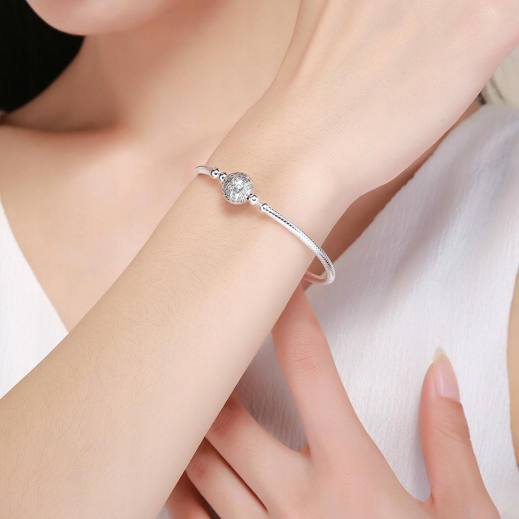 Pandora-Style Modular Bracelet Shiny Pave 23 Cm