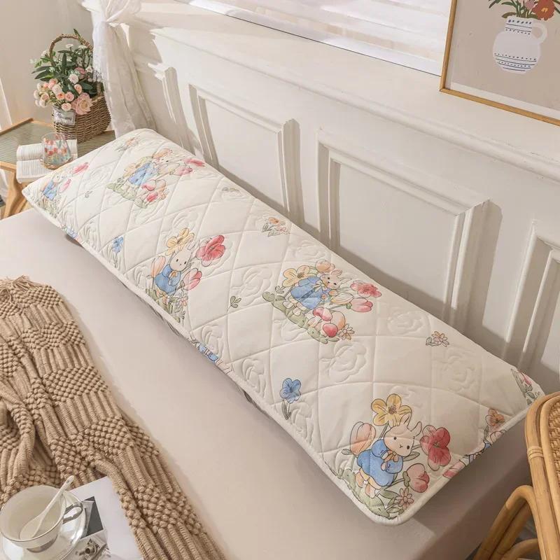 120/150/180cm Long Pillowcase Soft Polyester One-sided Quilted Hugging Pillow Cover Couple Lover Pillow Case