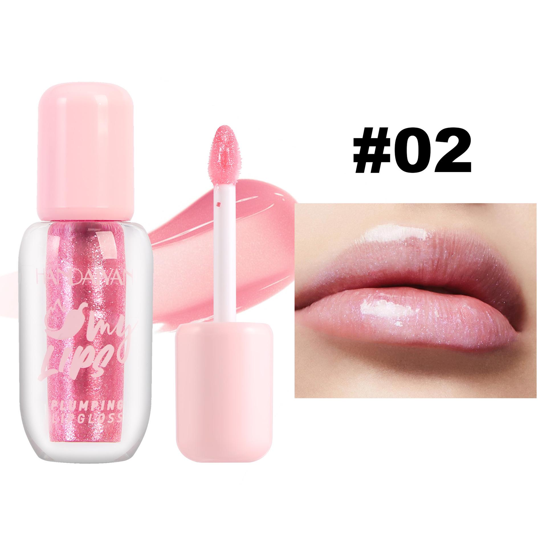 HANDAIYAN Mirror Lip Glaze: Moisturizing Pearlescent Lip Tint, Plumping, Long-lasting, Glossy Finish. 2.5ml