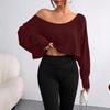 2025 Vår/Höst Off-Shoulder Lös Passform Mode Crop Top