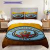 Manchester City Heritage Emblem Three-piece Set (1 * Duvet Cover + 2 * Pillowcase, Without Core) 2DFlat Christmas Birthday Gift Bedding Set