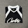 Mens Streetwear Graphic Tee Black White Contrast Print Loose Fit Cotton T-Shirt 2026