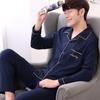 Men's 100% Cotton Pajama Set for Spring & Autumn: Long Sleeve, Long Pants, Versatile Outdoor Wear