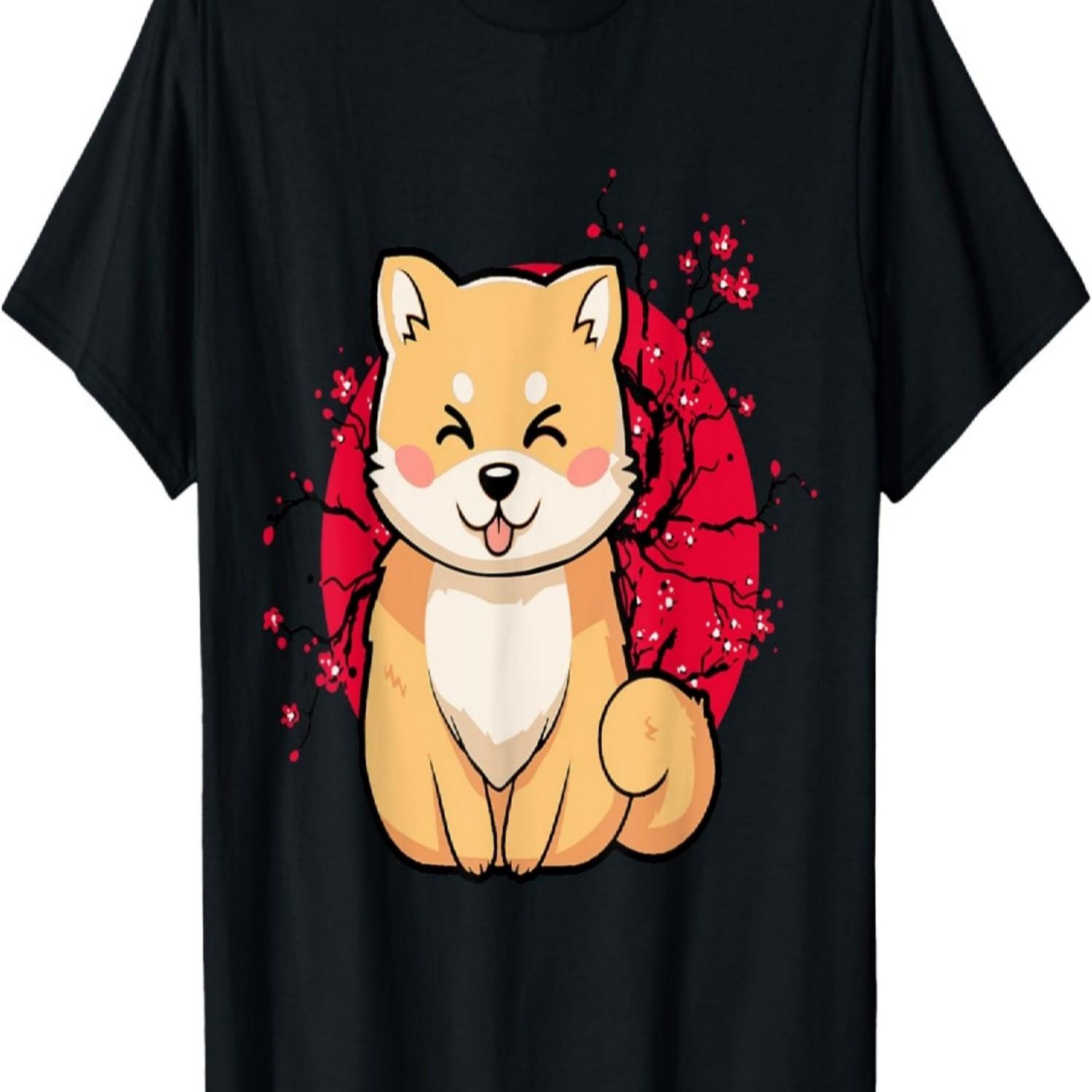 Shiba Inu Sakura Flower Cherry Blossom T-Shirt(1) S