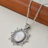 Bohemian Sunflower Moonstone Pendant Necklace Elegant Accessory for Women for Daily Wear & Parties, All-Season  Jewelry