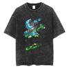 Anime Demon Slayer Tokitou Muichirou Graphic Print Tshirt Men Manga T-shirts Washed Cotton T Shirt Harajuku