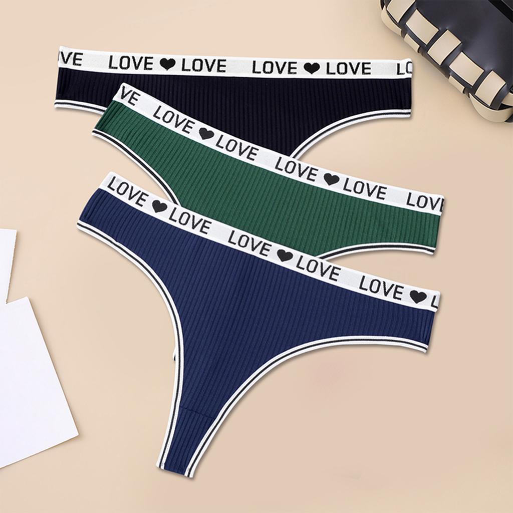 Lady's Thong Sexy Yoga Sports Letter Belted Low- Seamless Underwear