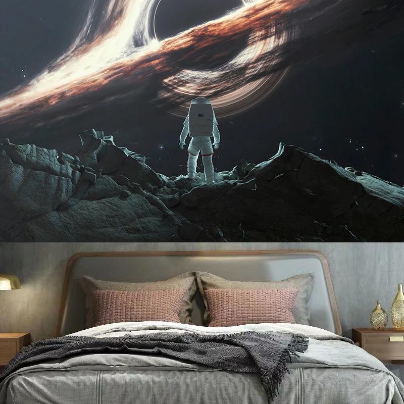 Planet Rocket Astronaut Tapestry Wall Decoration Background Cloth Bedroom Living Room  Home