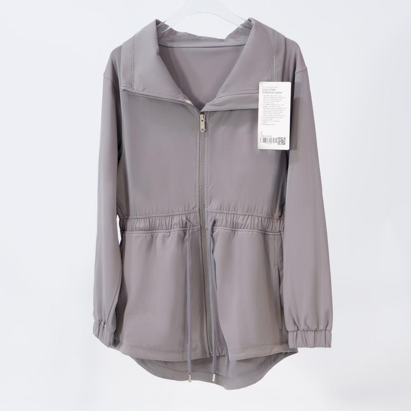 

Женская куртка для йоги с высоким воротником и талией - свободные лацканы для весны и осени S 80-90 lbs