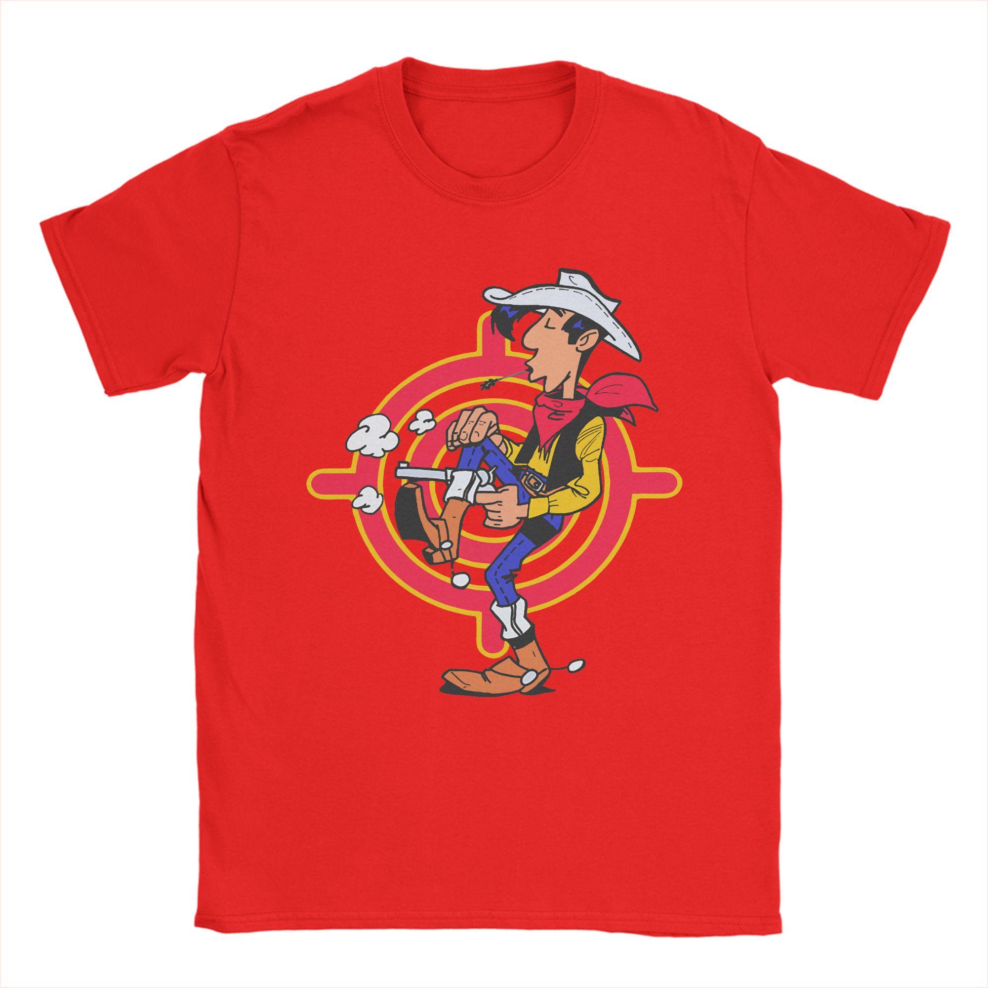 

Men Lucky Luke T Shirts Funny Cartoon 100 Cotton Clothes Novelty Short Sleeve Round Neck Tee Shirt Classic TShirts S