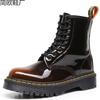 Bottes locomotive marron changeant de couleur montantes bottines courtes classiques rétro pour femmes bottes en cuir véritable pour hommes et femmes