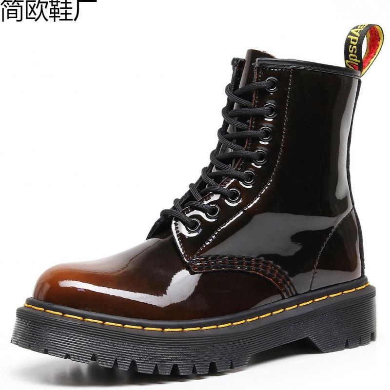 Bottes locomotive marron changeant de couleur montantes bottines courtes classiques rétro pour femmes bottes en cuir véritable pour hommes et femmes