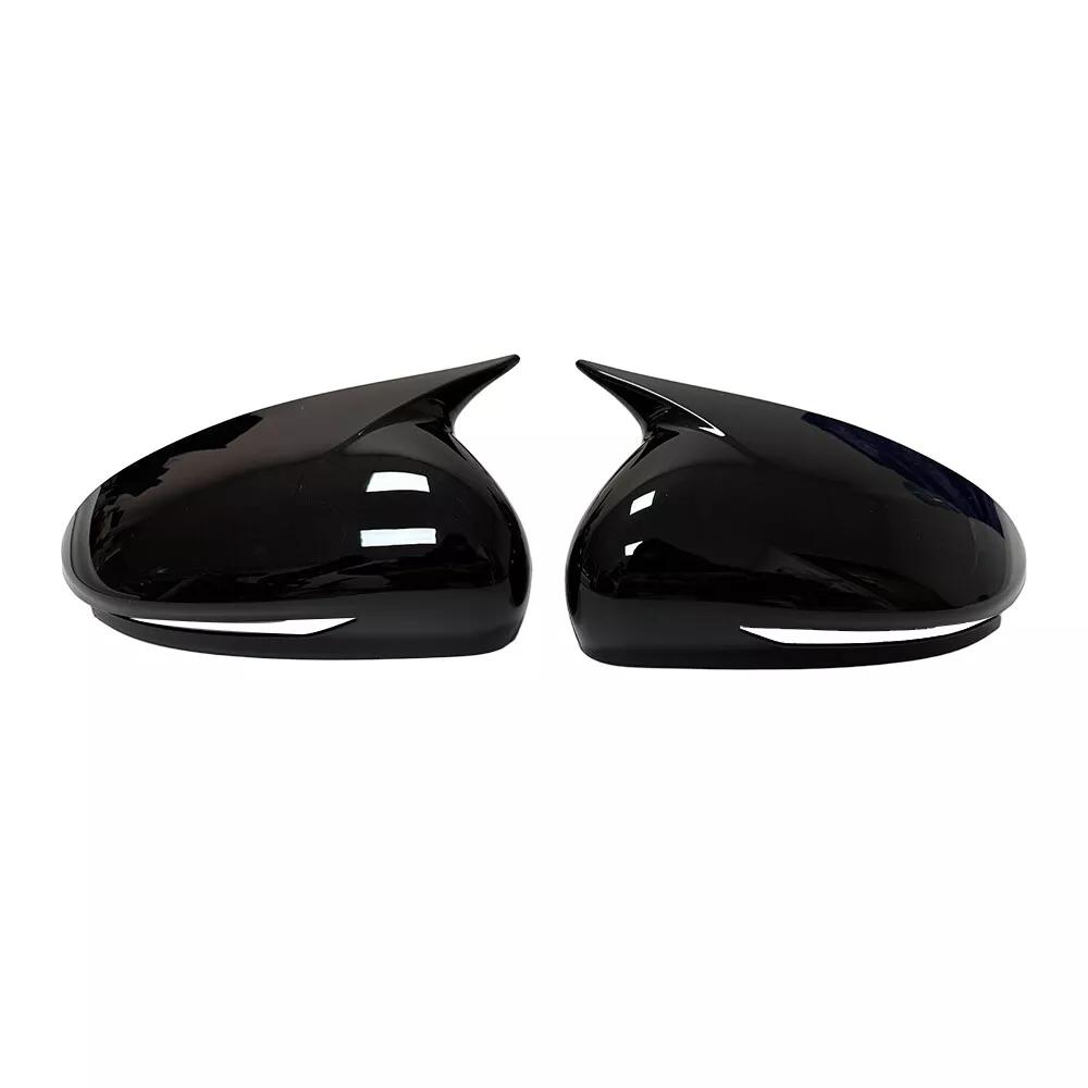 

For Genesis G70 2017- Car Sticker Rearview Side Mirror Cover Wing Cap Exterior Door Rear View Case Trim Carbon Fiber Look Gloss Black