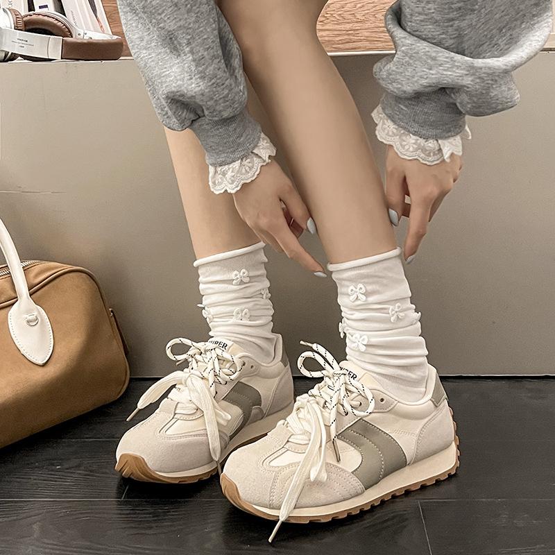 [Fanjiamei] Thick-soled Color Matching German Training Shoes Women's 2025 Summer Fashion Casual Shoes Versatile Waffle Forrest Gump Shoes