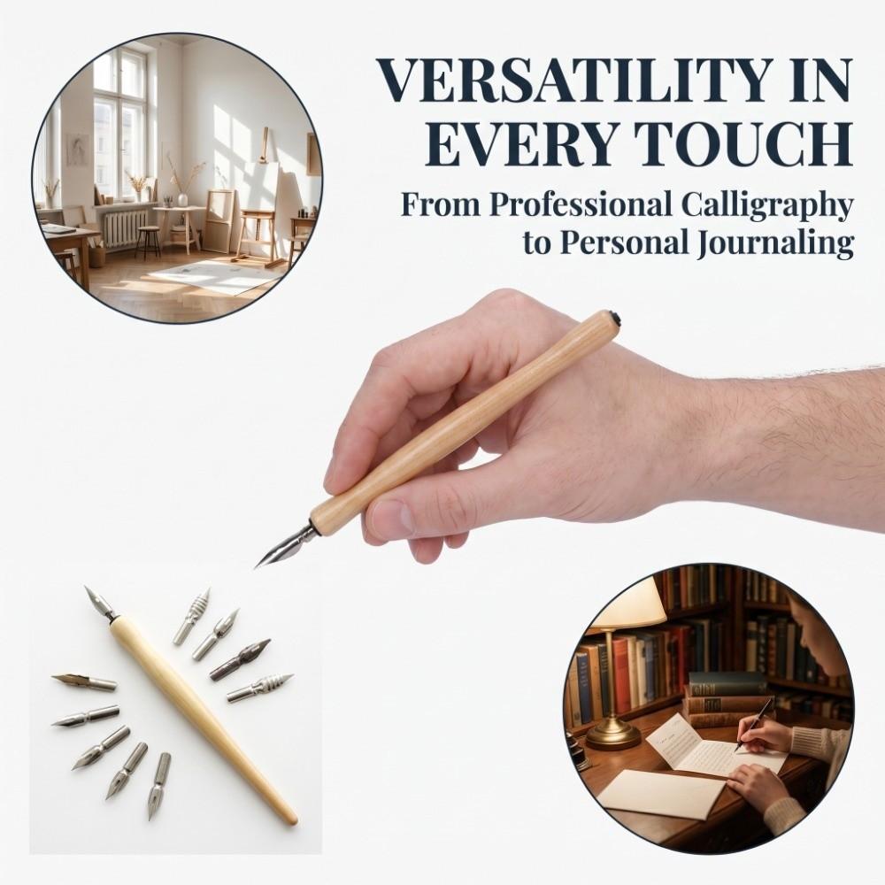 5PCS Original wood tone Log Color Dip Pen Holders Adjustable Dip Pen Poles Gothic letter writing