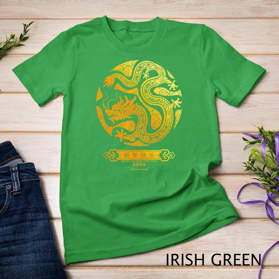 Gradient Happy 2024 Chinese New Year 2024 Year of the Dragon 2028 Unisex T-shirt S