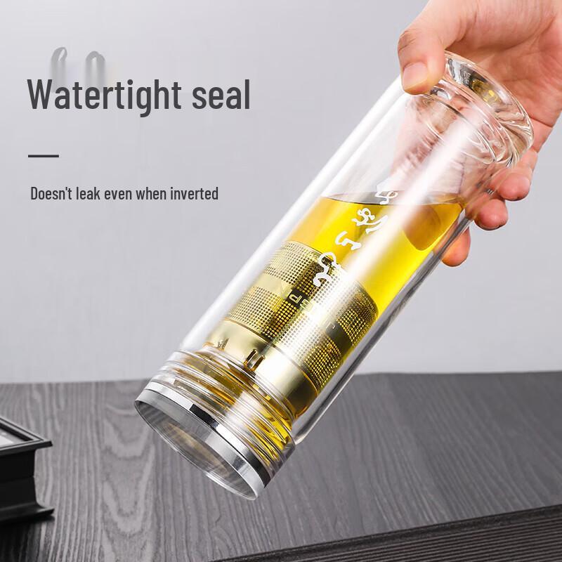 LeQianChu 300ml Double Wall Borosilicate Glass Tumbler
