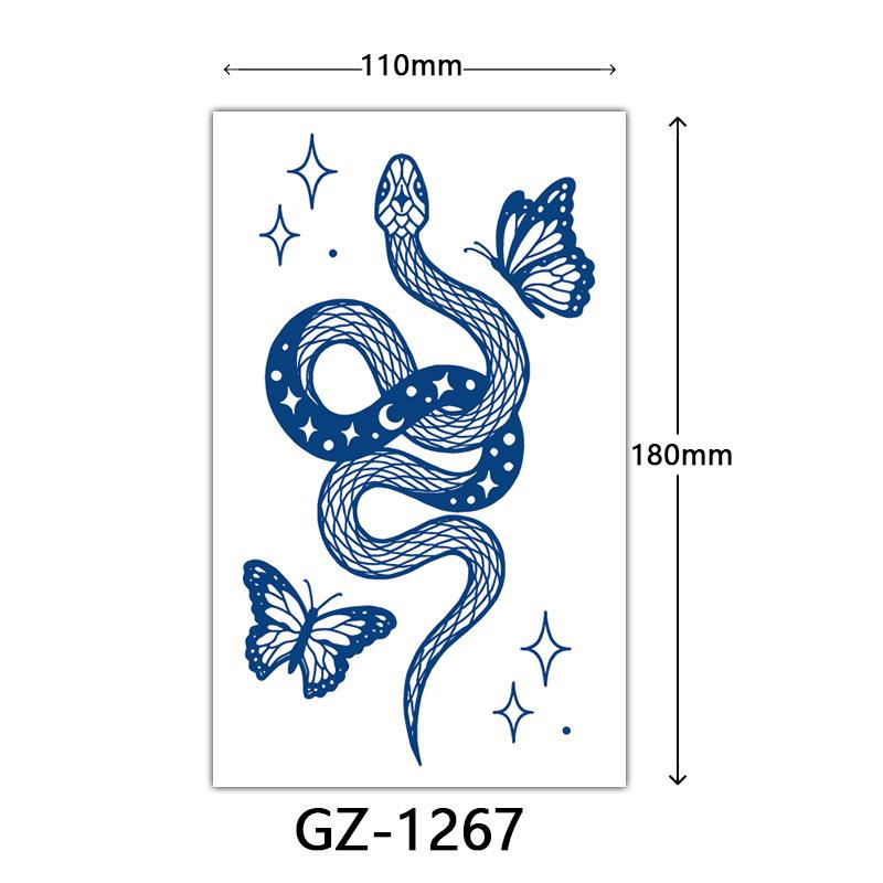 Herbal Tattoo Stickers, Juice Tattoo Stickers, Semi-Permanent English Letter Tattoo Stickers Tattoo