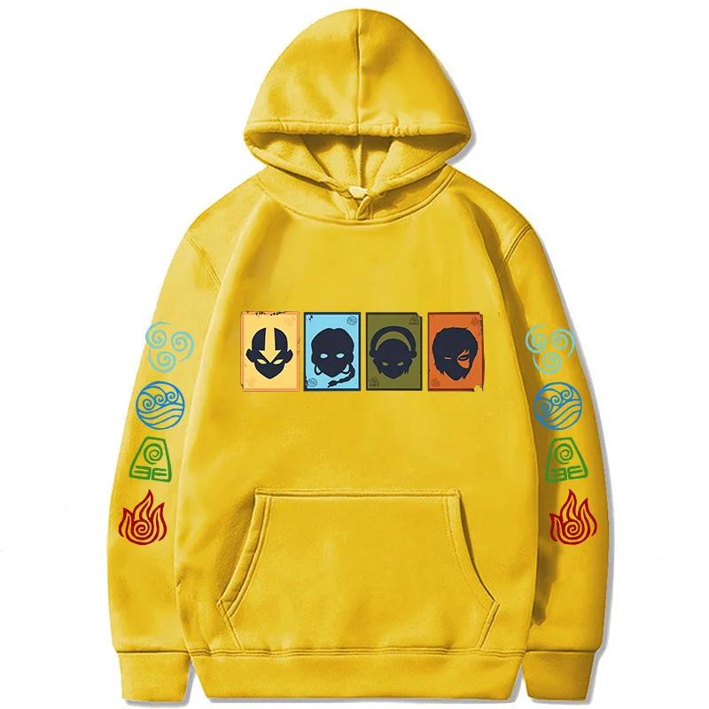 90s Casual Sweatshirts Avatar The Last Airbender Y2k Mens Hoodies Streetwear Hip Hop Harajuku Pullovers Fashion Mange Clothes