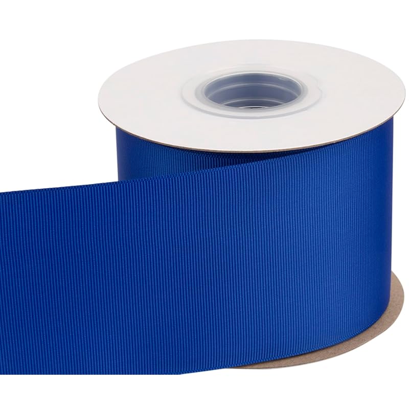 [Tekdeere]Width 75mm Solid Cobalt Grosgrain Ribbon, Perfect for Gift Wrapping, Sewing, Hair Accessories, Wedding Decorations - 22 Meters/roll