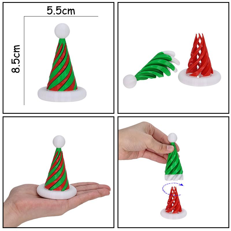 New Impossible Pyramid Passthrough 3D Printed Fidget Toy Christmas Hat Christmas Tree Fidget Toys
