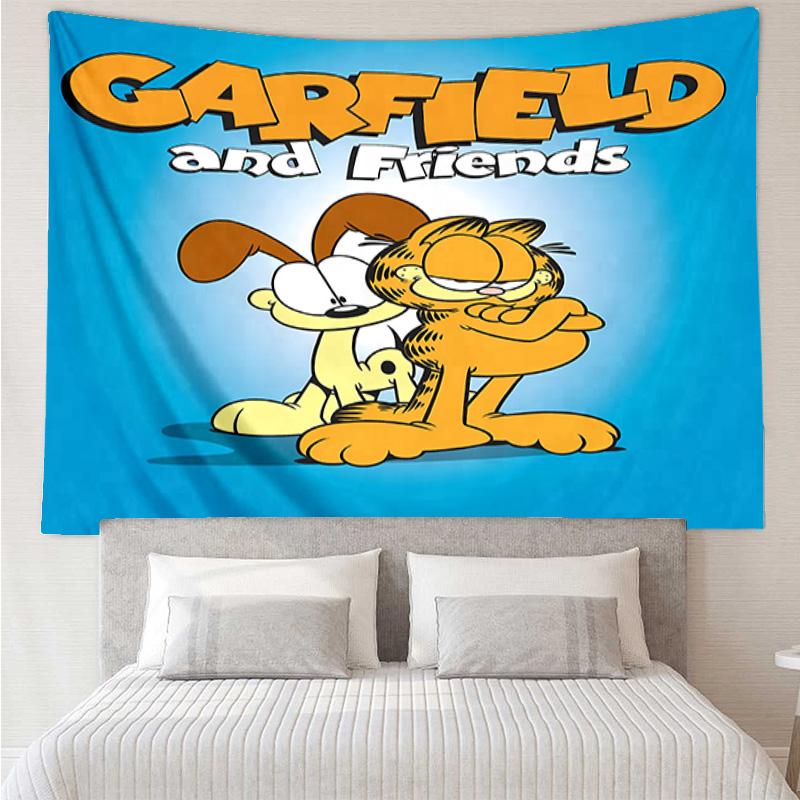 Cute Garfield Tapestry for Bedroom Aesthetic Classroom Tapestries Wall Hanging for Living Room Dorm Office,Ideal Creative Gift