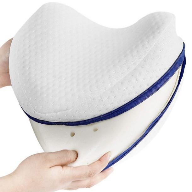 Cuscino per Gambe in Memory Foam a Forma di Cuore per Dormire su un Lato e Gravidanza.