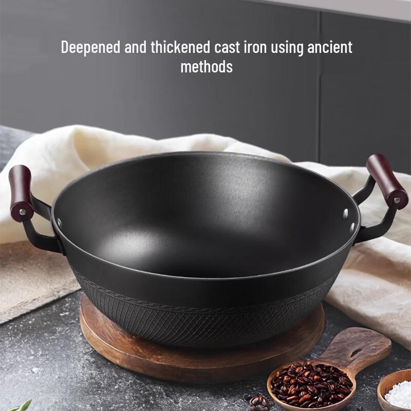 Zijin He's Refined Cast Iron Wok with Lid