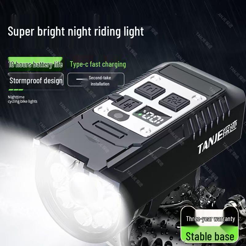 High Power Rechargeable Bicycle Front Light - Quick Release for Night Riding.