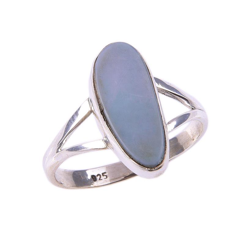 Natürlicher australischer Opal Edelstein 925 Massiv Sterlingsilber Schmuck Ring S.9 A7w22