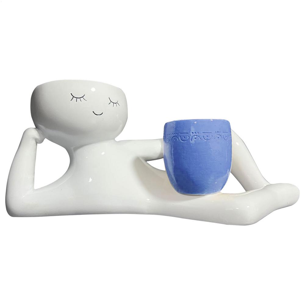 

Уникальный кашпо из смолы, цветочный горшок с дренажным дизайном для внутреннего и наружного сада, для суккулентов, цветов, трав, балкона, двора синий