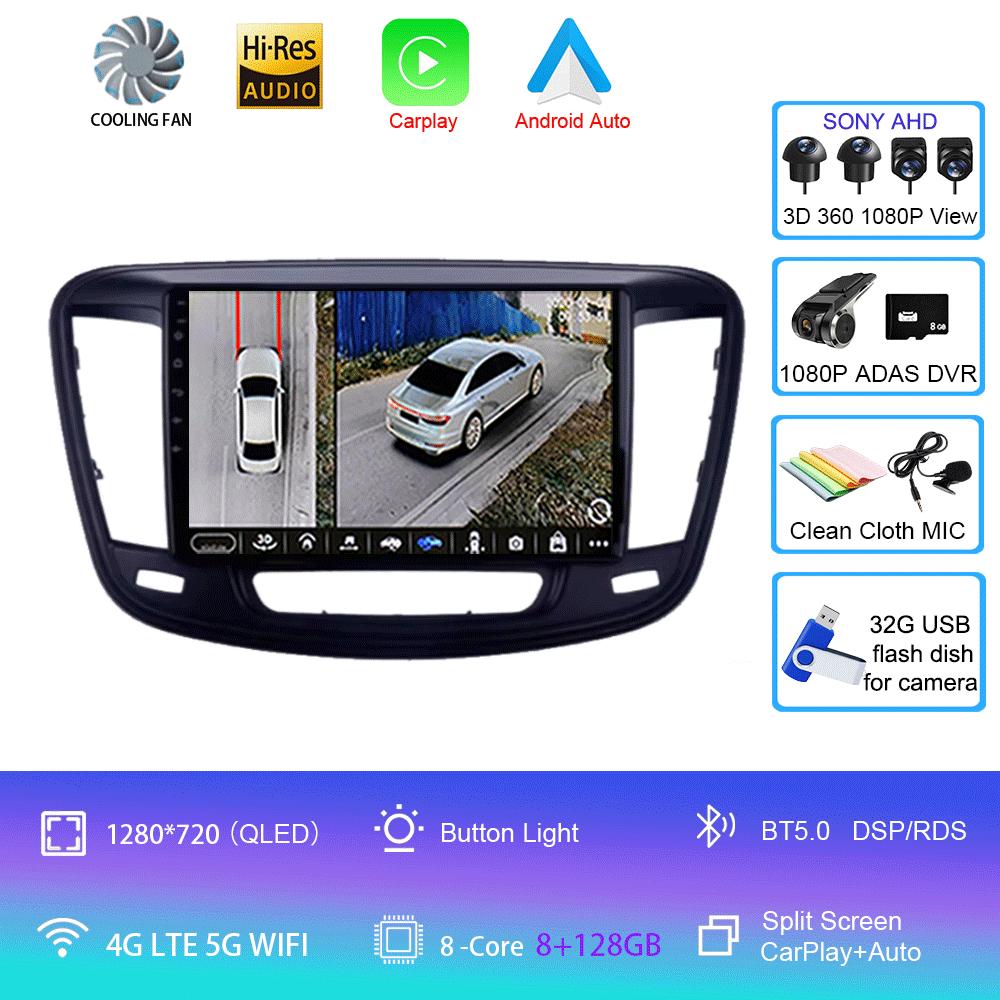 Car Radio Android 14 Multimedia Video Player For Chrysler 200 200C 2015 - 2019 Carplay Android Auto Stereo GPS Navigation WIFI