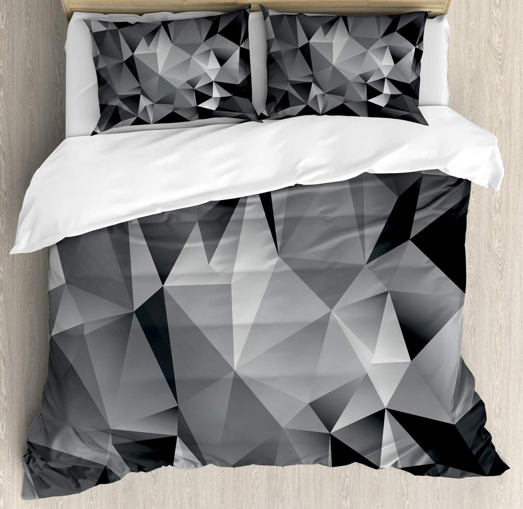 Triangles Duvet Cover For Teens Adults Lightweight Quilt Cover With 2 Pillowcase Colorful Abstract Geometric Pattern Bedding Set