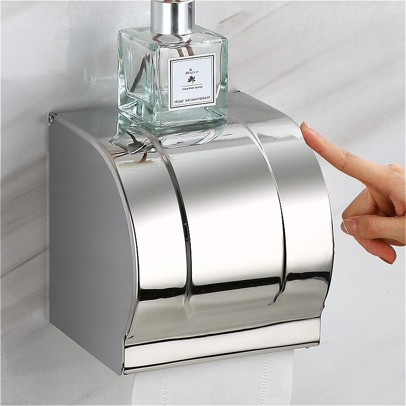 Toilet Paper Holder Stainless Steel Tissue Holder Toilet Waterproof Tissue Box Toilet Roll Paper Dispenser Toilet Accessories