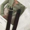 Korean-Style Unisex Woven Canvas Belt with Square Buckle