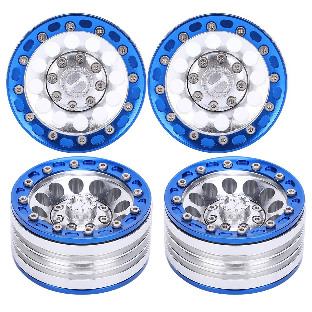 4pcs Metal Wheel Hub RC Car A Essories Fit for 1Celsius10 RC Crawler 1.9 Inch(Red Black )