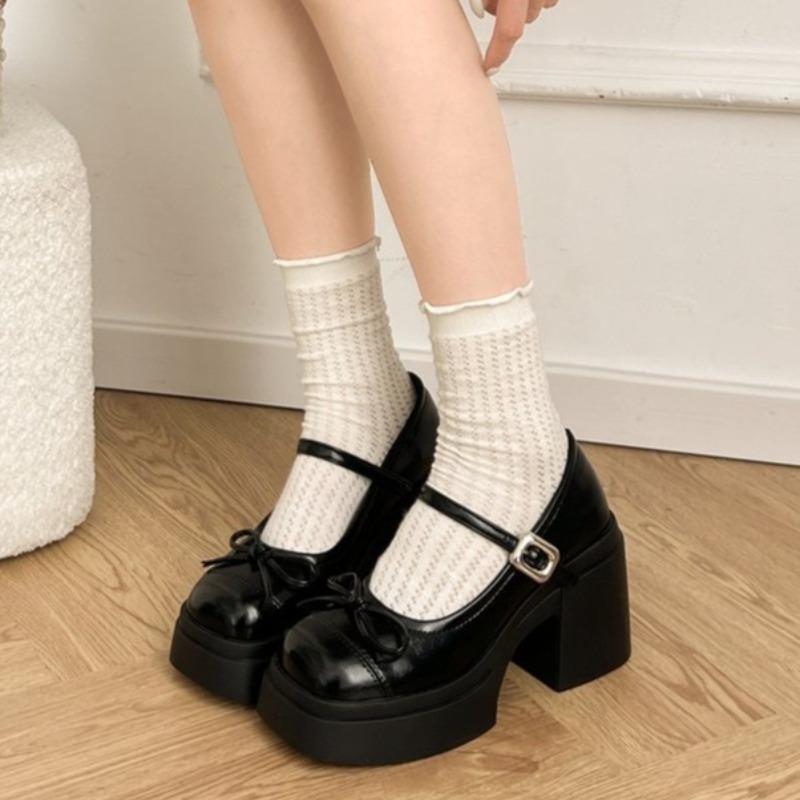 

Платформа Толстая Высокая Женская Обувь Дамская Лаконичная Уличные Туфли Весна Осень Женское Платье Кожаная Обувь 34 чёрный