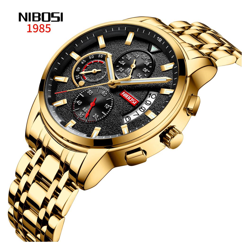2358 Top Brand Quartz Watch Sport Watches Men Steel Band Clock Waterproof Gold Wrist Mens Watch Relogio Masculino